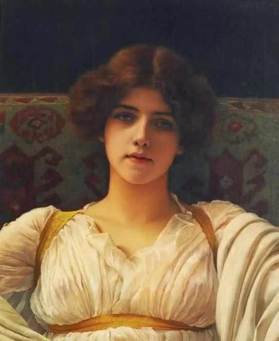 Estudo de uma cabeça em cortina, senhorita Ethel Warwick, 1898