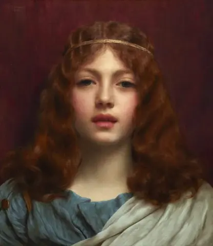 Молодая женщина в древнегреческом платье 1906 г.