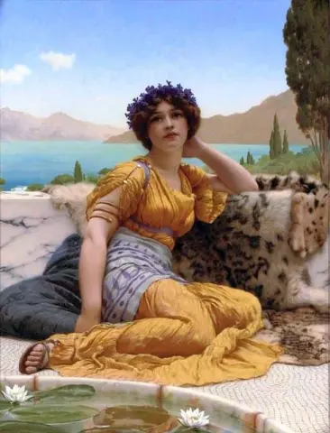 スミレの花輪とサフラン色のローブを着て 1902