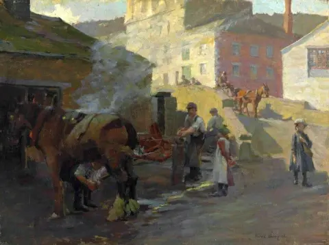 The Blacksmith's Shop By The Old Bridge Newlyn 1906