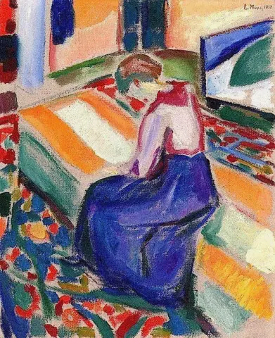 Mujer sentada en un sofá, 1919