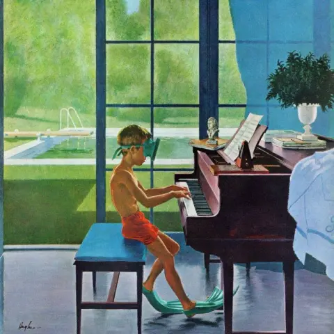 "Poolside Piano Practice - 1960"