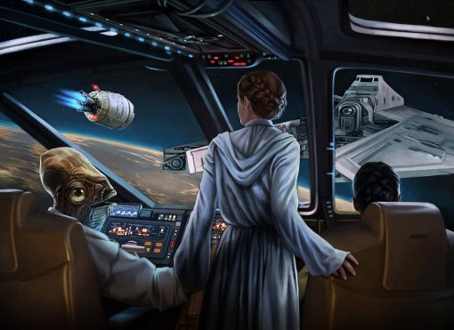 Admiral Ackbar and princess Leia