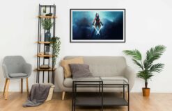 Ahsoka Tano blue lightsabers 2 Wall Frame