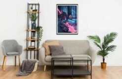 Ahsoka Tano fighting darth Maul Wall Frame