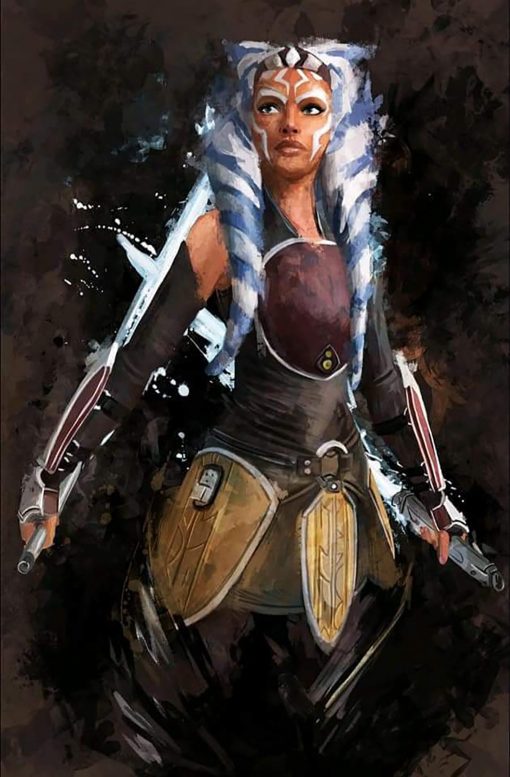 Discover a mesmerizing handmade oil painting on canvas showcasing a stylized portrait of Ahsoka Tano. This intricately crafted artwork beautifully captures Ahsoka's essence with unique stylization. Ideal for Star Wars enthusiasts, this masterpiece offers a captivating and stylized depiction of Ahsoka Tano, becoming a standout addition to any collection. Immerse yourself in this stunning portrayal, featuring Ahsoka Tano in a stylized form that brings a fresh and artistic perspective to her character.