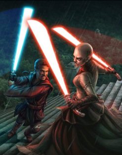 Asajj Ventress fighting Anaking Skywalker