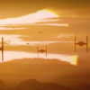 Beautiful painting of TIE fighters sun set