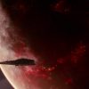 Beautiful picture of Star Destroyer of The Empire red planet