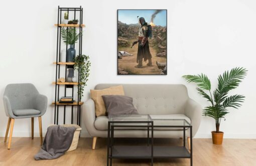 Boba Fett and dead stormtroopers The Mandalorian Wall Frame