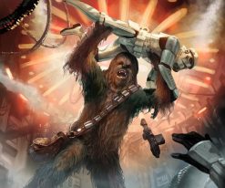 Chewbacca throwing a stormtrooper