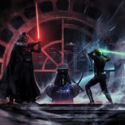 Darth Vader fighting Luke Skywalker in front of Darth Sidious 2