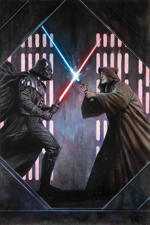 Darth Vader fighting Obi Wan Kenobi