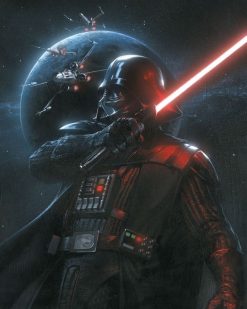 Darth Vader portrait with X Wings