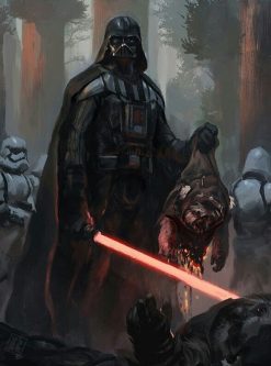 Darth Vader violently killing an Ewok