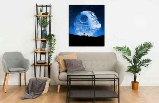 Death Star with AT AT Wall Frame