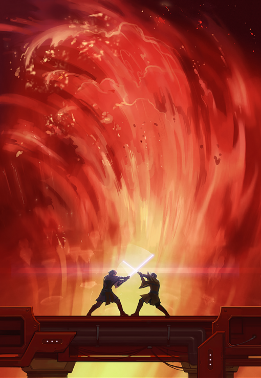 Duel on Mustafar between Obi Wan Kenobi and Anakin Skywalker 3