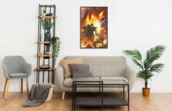 Duel on Mustafar between Obi Wan Kenobi and Anakin Skywalker 4 Wall Frame