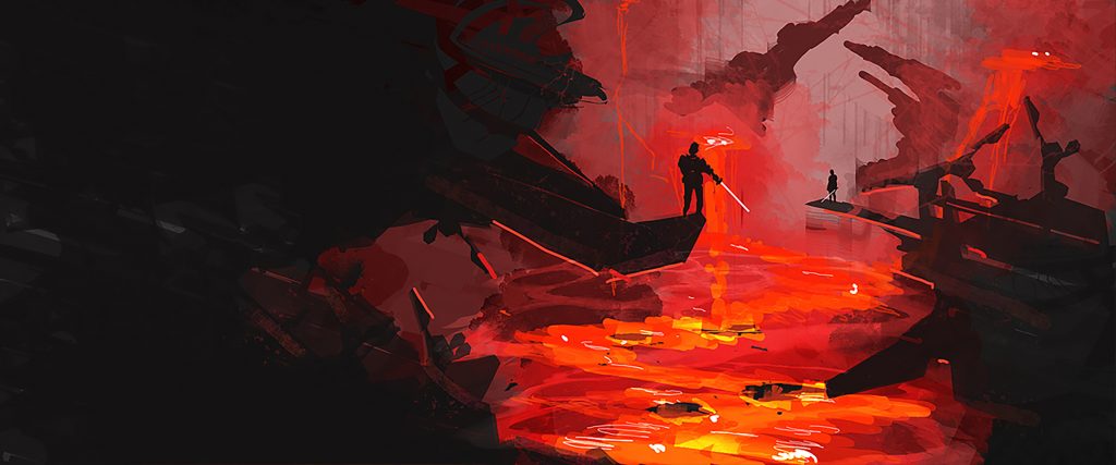 Capture the essence of Star Wars with our handmade oil painting on canvas, portraying the iconic duel between Anakin Skywalker and Obi-Wan Kenobi on Mustafar. This art piece vividly depicts the intense battle, bringing to life the raw emotion and skill of these legendary Jedi. Immerse yourself in the Force with this striking artwork, perfect for enthusiasts and collectors. Order now to own a timeless masterpiece that reimagines this pivotal Star Wars moment. Elevate your space with the drama and power of this handcrafted oil painting.