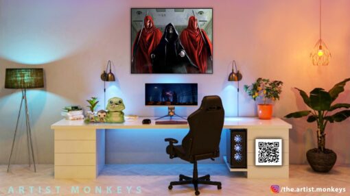 Emperor Palpatine Darth Sidious with his royal guards 2 Wall Frame
