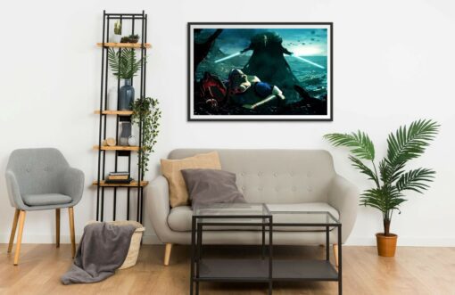 General Grievous killing clones 2 Wall Frame