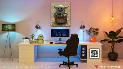 Grogu Baby Yoda Portrait 5 Wall Frame