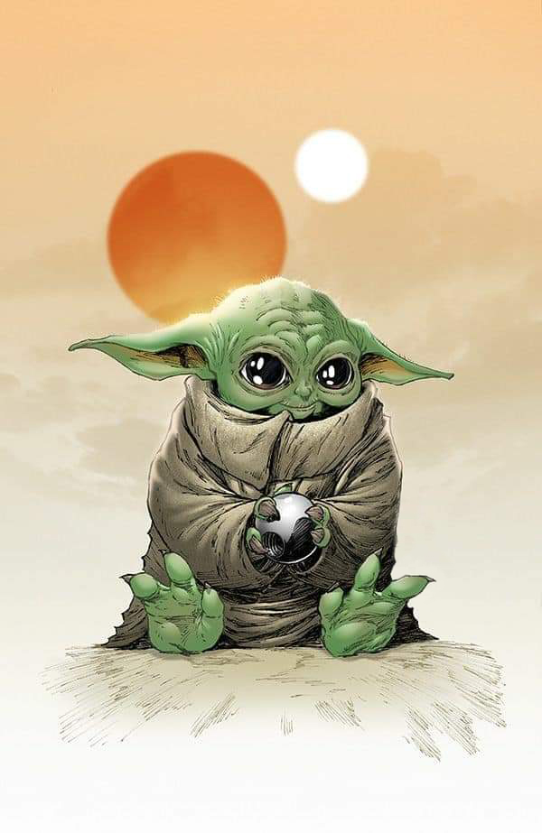Baby Yoda 💚 🍕  Star wars drawings, Yoda art, Yoda drawing