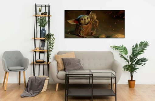 Grogu Baby Yoda Portrait Wall Frame
