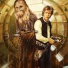 Embrace the galaxy's favorite duo with our custom oil painting on demand. Capturing Chewbacca and Han Solo in the iconic Millennium Falcon, this handcrafted canvas adds Star Wars magic to any space. Elevate your decor with this unique masterpiece showcasing the friendship and adventure of a lifetime.