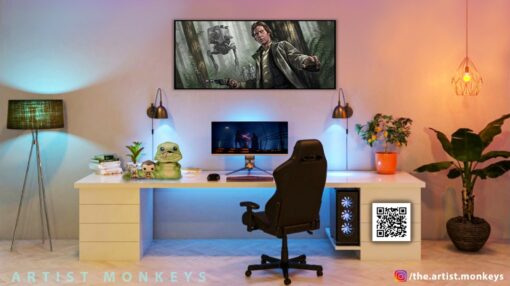 Han Solo and AT ST on Kashyyyk Wall Frame