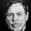 Luke Skywalker black and white portrait