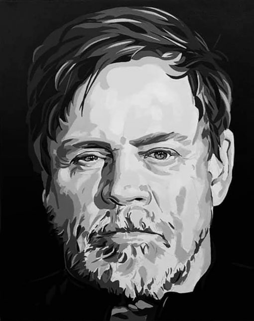 Luke Skywalker black and white portrait
