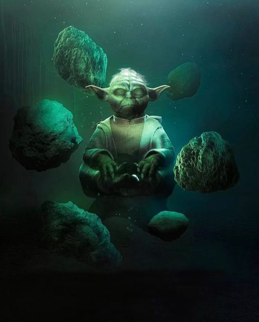 Master Yoda meditating, the Force