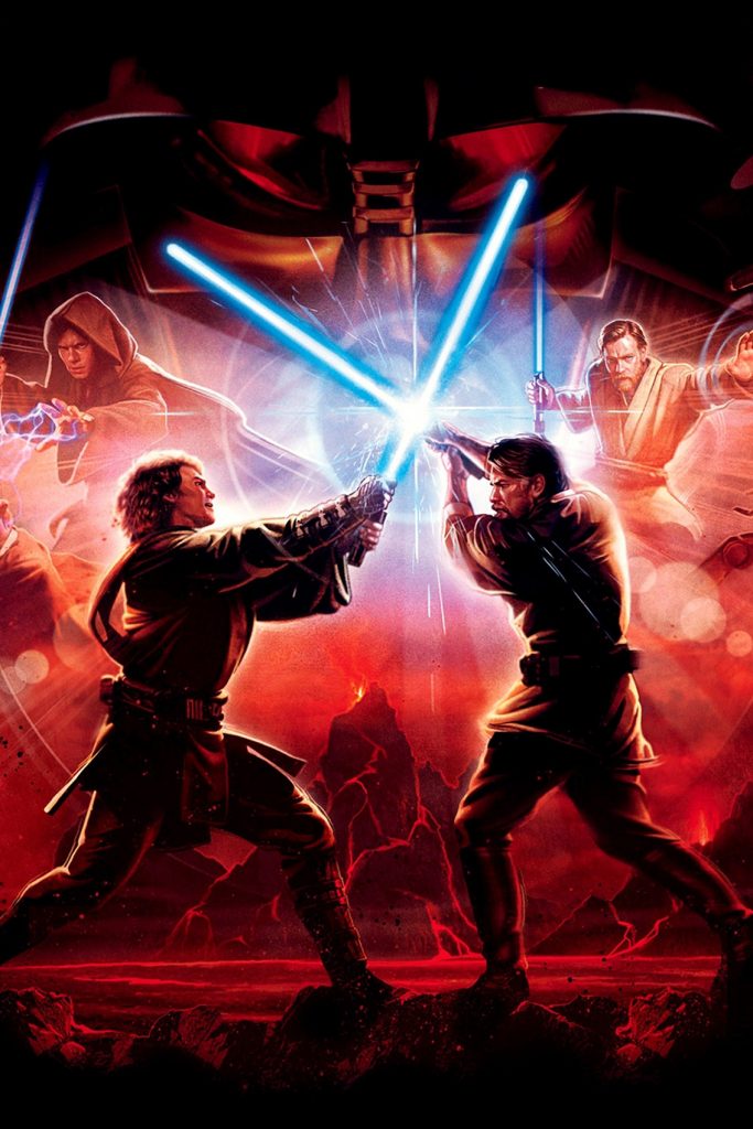 Experience the iconic duel of Obi-Wan Kenobi and Anakin Skywalker on Mustafar depicted in a skillfully designed oil painting on canvas, with Darth Vader's haunting portrait in the background. This meticulously crafted artwork captures the intensity of their clash amidst the volcanic landscape. Perfect for Star Wars enthusiasts, this masterpiece immortalizes the fateful duel, with Darth Vader's presence looming in the backdrop. Immerse yourself in this captivating portrayal, adding an epic narrative and dramatic depth to your collection inspired by the legendary saga of Star Wars.