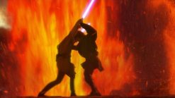 Obi Wan Kenobi and Anakin Skywalker fighting