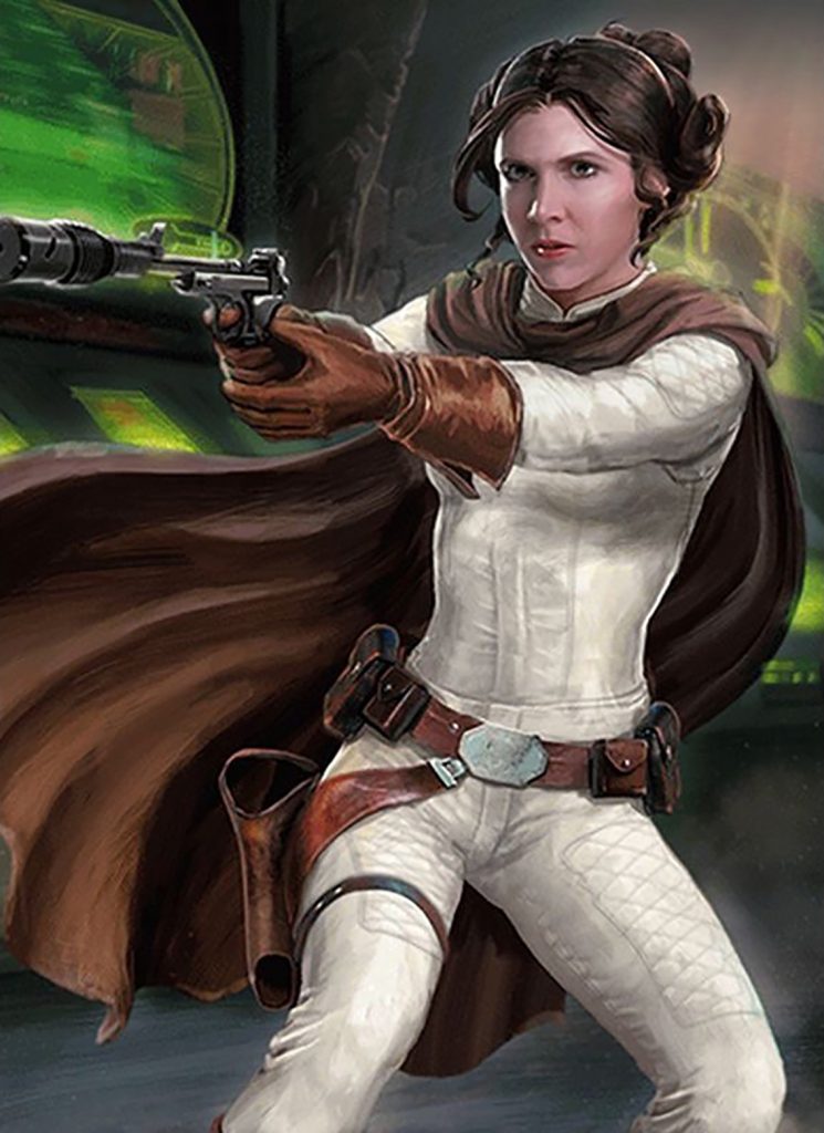 Star Wars handmade oil painting - Princess Leia blaster portrait fan art