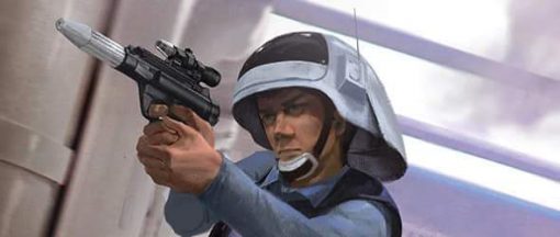 Rebel soldier helmet blaster