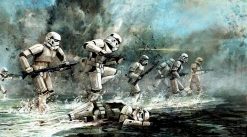 Stormtroopers battlefield oil painting