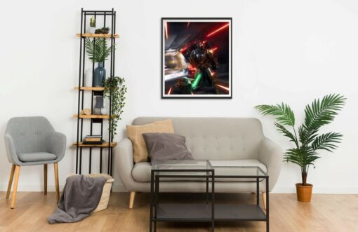 The Mandalorian Grogu lightsaber Wall Frame