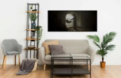 The Mandalorian and Baby Yoda touching finger scene Wall Frame