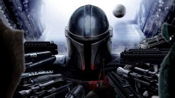 The Mandalorian weapons oil painting