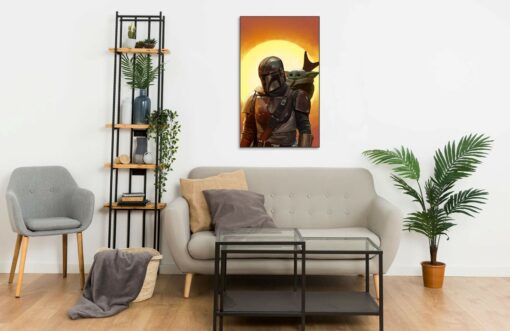 The Mandalorian with Baby Yoda 3 Wall Frame