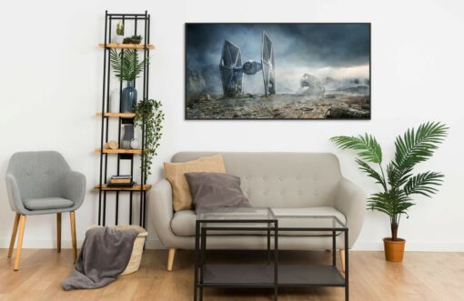Wrecked TIE fighter Wall Frame