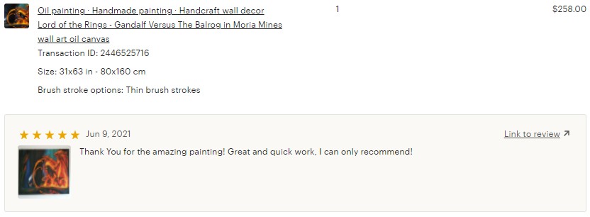gandalf versus balrog LOTR oil painting