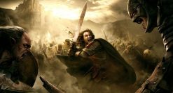 Aragorn fighting orcs, goblins