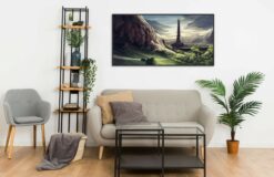 Beautiful landscape of Orthanc at Isenguard Wall Frame