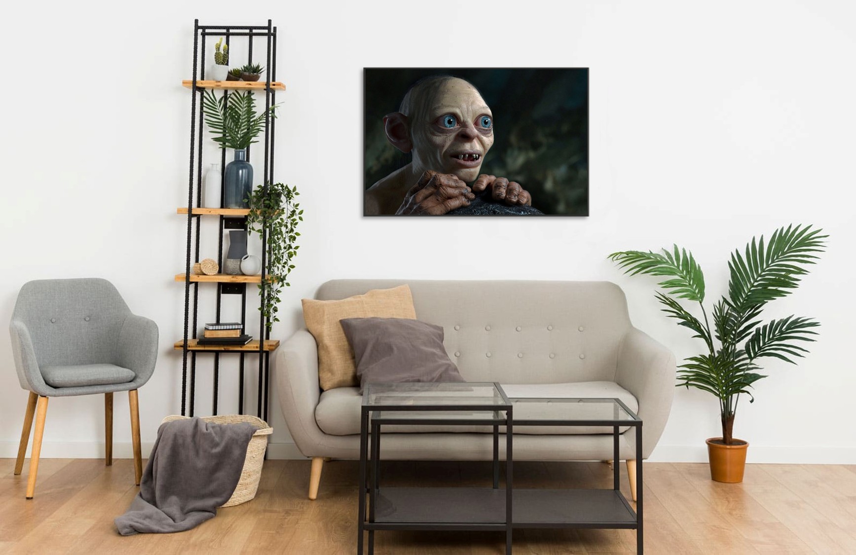 The Lord of the Rings Gollum. Oil Painting of Canvas, Fantasy Art, Fine  Art, Wall Decor, 24x18 