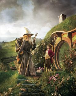 Bilbo Baggins and Gandalf the Grey at the Shire