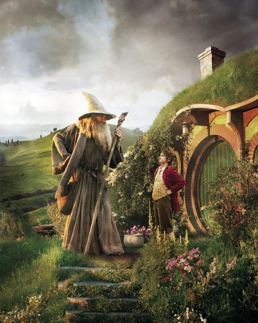 Bring the enchantment of Middle-earth into your space with a captivating handmade oil painting on canvas, showcasing Gandalf the Grey in front of the iconic Bilbo's home, Bag End. This unique artwork beautifully captures the essence of The Lord of the Rings, tailored for devoted fans. Crafted with meticulous detail and warm colors, this high-quality painting becomes a cherished addition to any collection, offering a captivating centerpiece for enthusiasts of Tolkien's timeless saga.