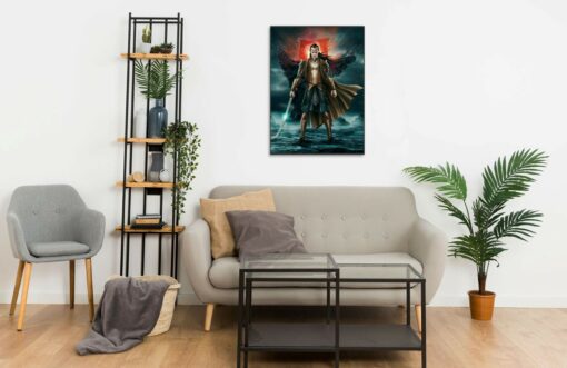 Elrond with Hadhafang portrait 2 Wall Frame